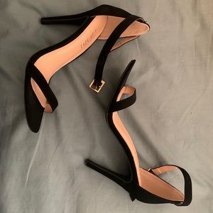 Black velvet high heels